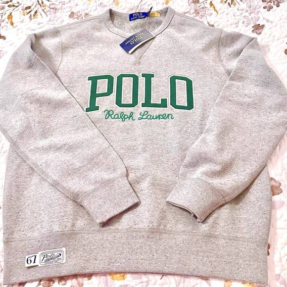 POLO RALPH LAUREN CREW EMBROIDERED LOGO PRINT SWEATSHIRT, SIDE XXL - Picture 2 of 14